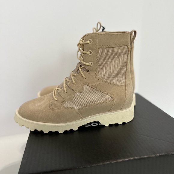 Sorel Hi-Line Lace Up Boot Sz 7.5 Caribou OTM Waterproof Snow Beige Ankle Boot - Picture 8 of 14
